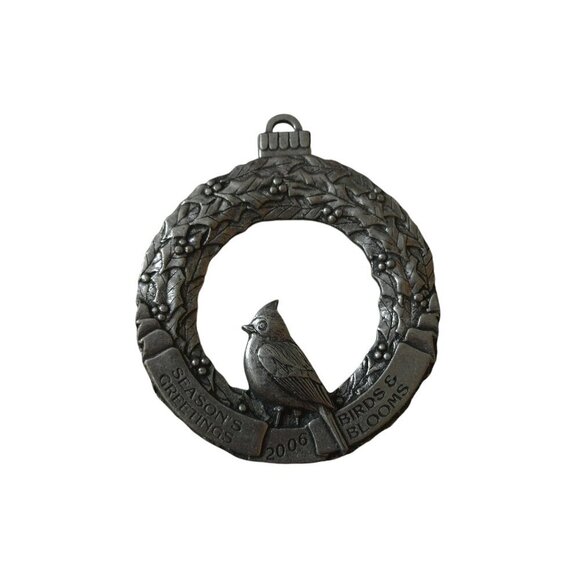 Birds and Blooms Pewter Christmas Ornaments Metal Lot Of 4 2004-2007 - Picture 4 of 5